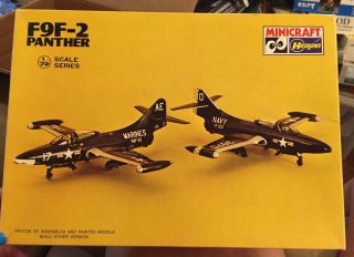 Grumman F9f 2 Panther Plastic Model Jet Airplane Kit Minicraft Hasegawa 1138