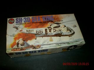 Airfix 1/72 Sikorsky Sh - 3d Sea King Us Navy Helicopter Model Kit - 1975 Issued