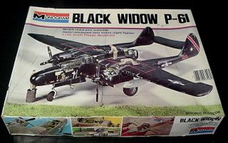 1974 Issue Monogram 1/48 Black Widow P - 61 Wwii Aircraft 100 Complete