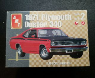 Amt 1971 Plymouth Duster 340 Model Kit 1:25 Opened Box