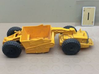 Vintage Yellow Plastic Gay Toys Construction Road Grader Earth Mover Scraper