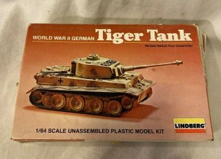 Lindberg 1:64 Scale Wwii German Tiger Tank Plastic Model Kit 6081