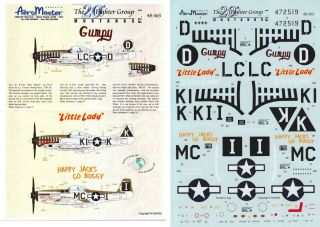 Aeromaster Decals 1/48 P - 51d Mustang 55th 77th Fs 79th Fs 20th Fg 8th Af (usaaf)