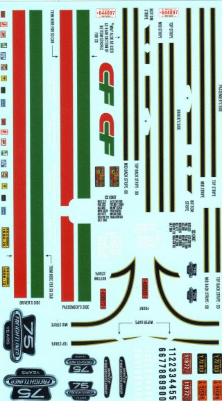 White Freightliner Sd Dd 1/25 Waterslide Decal Sheet License Plates Rig Semi 75