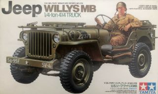 Vintage (1997) Tamiya 1/35 Willys Mb Jeep,  35219,  Parts