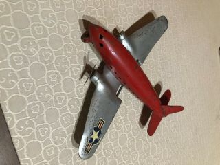 Vintage Marx Steel Usaf Rescue Airplane Toy Collectible Old American Made Plane