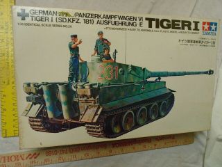 1971 Tiger I German Tank Model Kit Tamiya No Mt126 - 650,  Factory Bagged,  Ex,