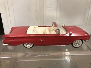 1960 Chevy Impala Convertible 1/24 Model Car 8.  25” Long In Plastic Display Case 3