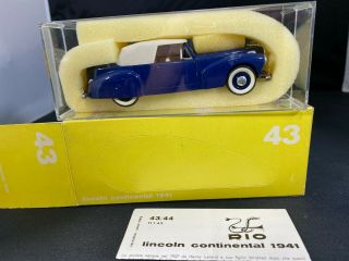 Vintage Mib Rio 43 1/43 Scale Die - Cast 1941 Lincoln Continental Blue Cabriolet