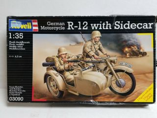 Revell 1/35 Bmw R - 12 Motorcycle And Sidecar