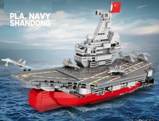 458pcs Pla Navy Shandong Aircraft Carrier Building Blocks Brick Model
