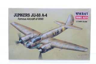 Minicraft Junkers Ju - 88 A - 4 Bomber 1:144 Scale Plastic Model Kit