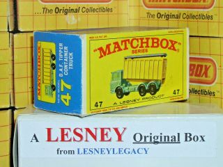 Matchbox Lesney 47c Daf Tipper Container Trk Mod Type E4 Empty Box