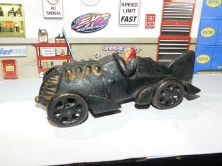 Hubley Black Cast Iron Metal Racer Vintage Driver