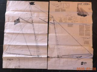 " America " Yacht Sterling Model Plan,  First America 