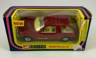 Corgi 1976 American Motors Amc Pacer X 291 Red Diecast Model 1:43 Scale