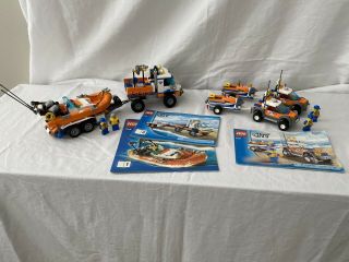 Lego City 7726 Coast Guard Truck W/ Speed Boat And 2x Coast Guard 4wd/jet Ski