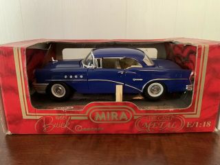 Mira 1955 Blue Buick Century Automobile Model Car Die Cast Metal 1:18