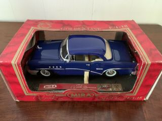 Mira 1955 Blue Buick Century Automobile Model Car Die Cast Metal 1:18 2