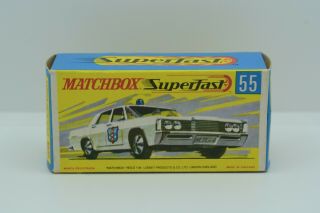 Matchbox " Superfast  Police Car " No 55 W/ Factory Box