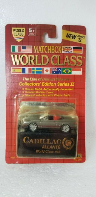Vintage 1990 Matchbox World Class Cadillac Allante 12 Series Ii Grey L/e Car