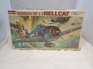 Grumman F6f - 3/5 Hellcat Hasegawa 1:32 Scale Skill 2 Vintage Plastic Model Kit