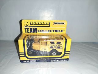 Vtg 1992 Matchbox Team Collectible Michigan Wolverines Ford Model A Delivery