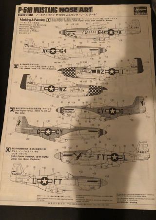 Hasegawa Hobby Kits 1/32 Scale P - 51D Mustang ' Nose Art ' - SP33 B52 2
