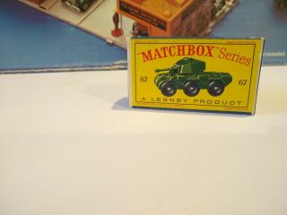 Matchbox Lesney 67 A Saladin Armoured Car Empty D Style Box