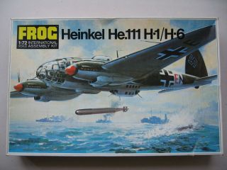 Vintage Frog Heinkel He.  111 H - 1/h - 6 Plane 1/72 Scale Model Kit