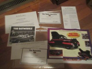 Certificate Of Title,  Brochure Only Danbury 1:24 Batman Batmobile Car