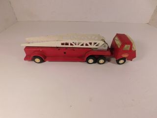 Vintage Pressed Steel Toy Tonka Hook & Ladder Fire Engine 11 Inches Total Length