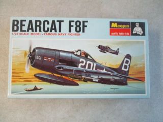 Vintage 1967 1/72 Scale Bearcat F8f Model Kit By Monogram Pa144 70