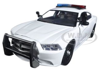 Box Dented 2011 Dodge Charger Police White W/ Lights & Sound 1/24 Motormax 79532