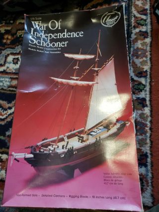 Vintage 1988 Lindberg,  War Of Independence Schooner.  1/79 Scale Unmade