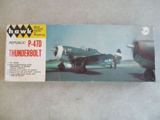 Vintage 1965 Republic P - 47d Thunderbolt Model Kit Hawk 1/4 " Scale Boxed 500 - 130