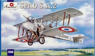 1:72 Amodel 7260 Spad S.  A.  2 French Wwi Fighter Model Kit