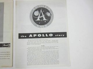 Vintage 1967 Revell H - 1838 THE APOLLO Lunar Spacecraft Instructions Booklet NASA 2