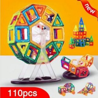 110pcs Magnet Building Blocks Educational Toys Kids Colorful Gift Set Handbook