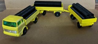 Matchbox Lesney Mercedes Lorry & Double Tandems W/ Custom 3d Printed Pipe Loads