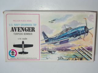 Vintage Mrc 1:72 U.  S.  Navy Grumman Tbf Avenger Torpedo Bomber Model Airplane Kit