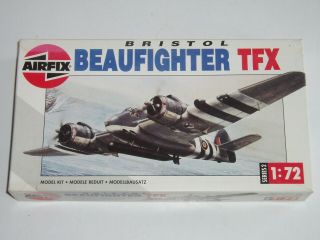 Vintage Airfix 1:72 Bristol Beaufighter Tfx Model Airplane Kit - Made In France