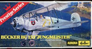 Bucker Bu 133 " Jungmeister " 1977 Aurora Heller Prestige Series 1:72 Scale