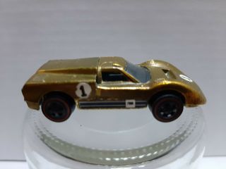 Hot Wheel Redline Ford J Car - 1968 - Gold W/ Black Interior - Tampo,  No Scra