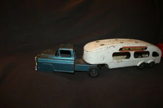 Vintage 1960s Toy Auto Transport Pressed Steel Made In Usa Louis Marx