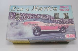 Vintage Jo - Han Sox & Martin Boss Cuda Model Car Kit Empty Box Only For Display