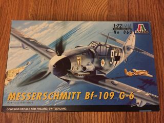 1:72 Kit Italeri No.  063 Messerschmitt Bf - 109 G - 6 Ww2 German Fighter