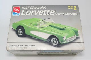 Amt 1957 Chevrolet Corvette Street Machine 1:25 Model Kit Open Box Pro Street