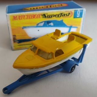 Matchbox Lesney 9 Boat & Trailer Custom /crafted Box