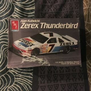 7 Alan Kulwicki Zerex Thunderbird Amt Ertl 1:25 Scale Model Kit 6739 Open Box